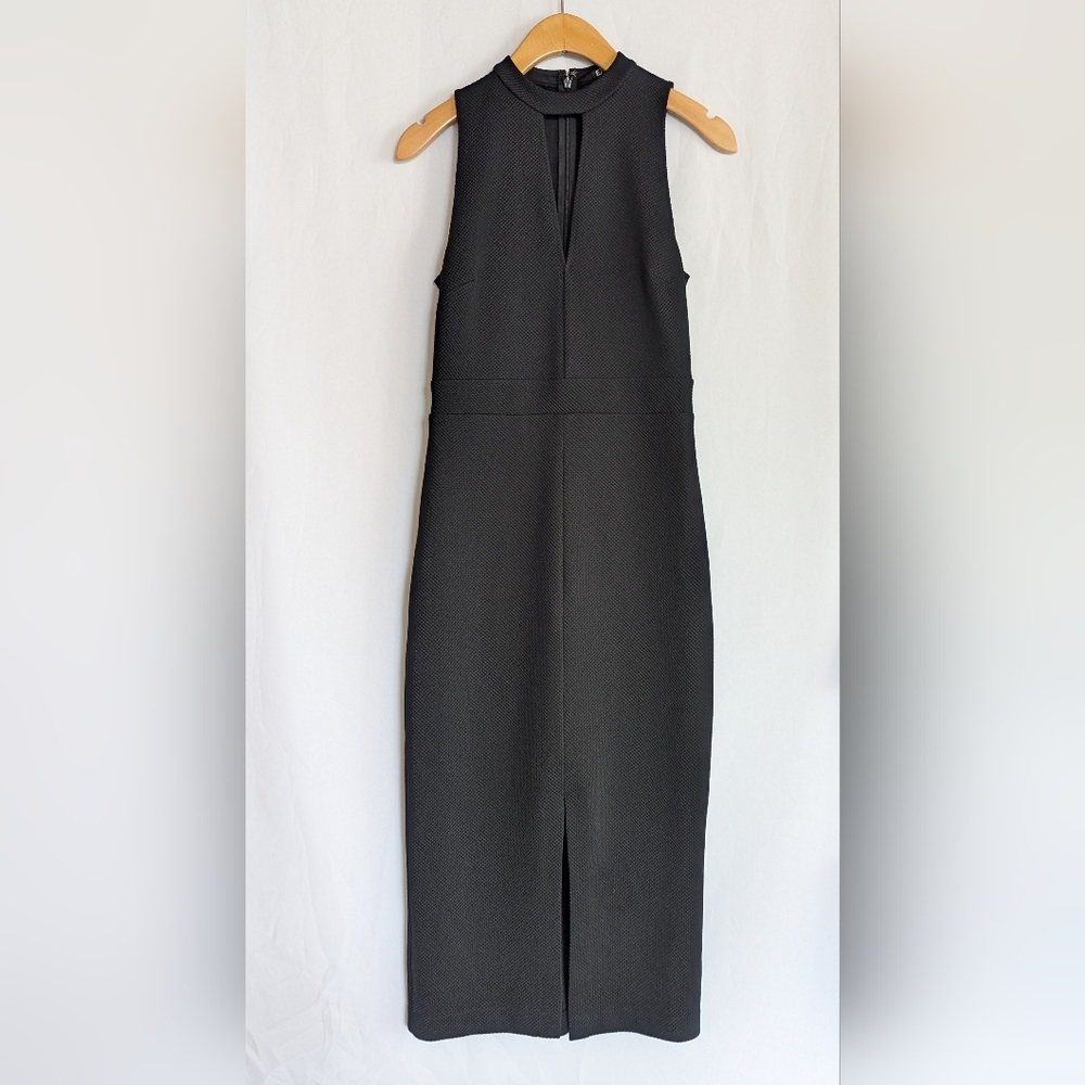 Express Size 0 Elegant Black Sleeveless Midi Dress Classy Evening Event Business